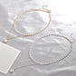 Ins net red simple double-layer pearl necklace temperament short collarbone chain female tide choker necklace
