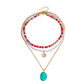 Jewelry Bohemian multi-layer color soft pottery imitation pearl female necklace ins niche design