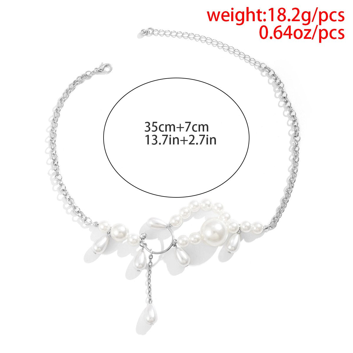 Jewelry niche heart-shaped portrait multi-variety necklace creative water drop imitation pearl weaving temperament necklace