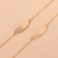 Ornament simple symmetrical alloy metal feather glasses chain versatile multi-use non-slip anti-lost lanyard