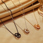 The same double ring necklace women's fashion niche design interlocking collarbone chain pendant couple necklace