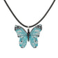 Creative Personality Painted Butterfly Real Leaf Specimen Pendant Earrings Necklace Women's Set
