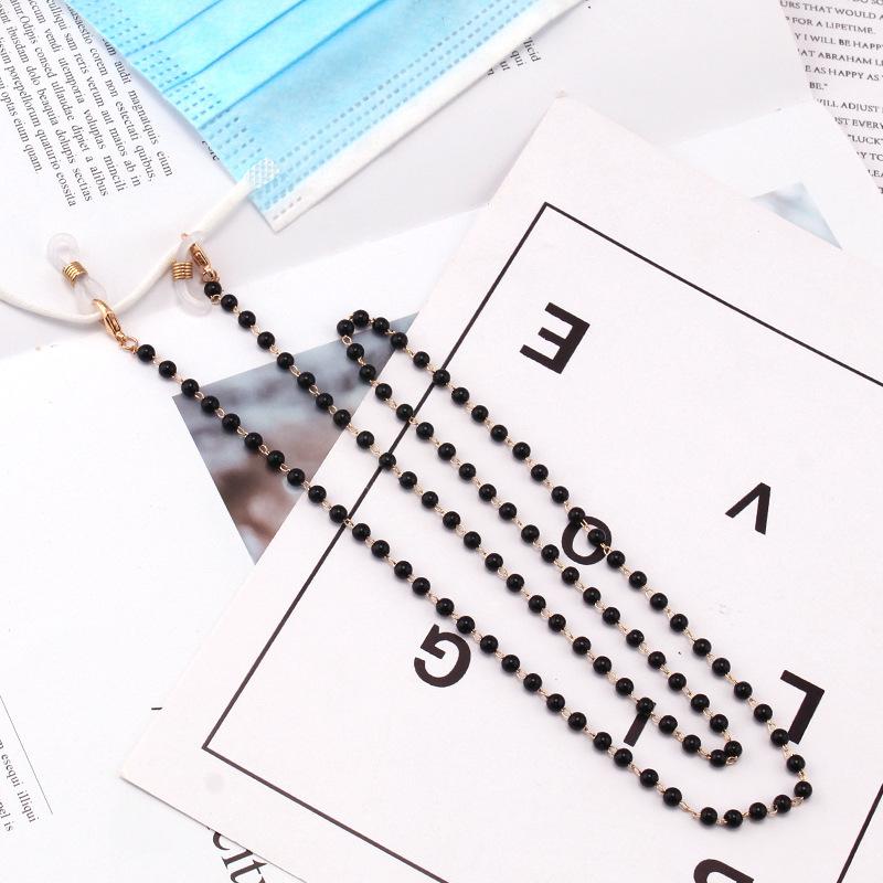 Rice bead glasses chain 72cm metal chain temperament mask chain pearl anti-lost hanging neck sunglasses chain
