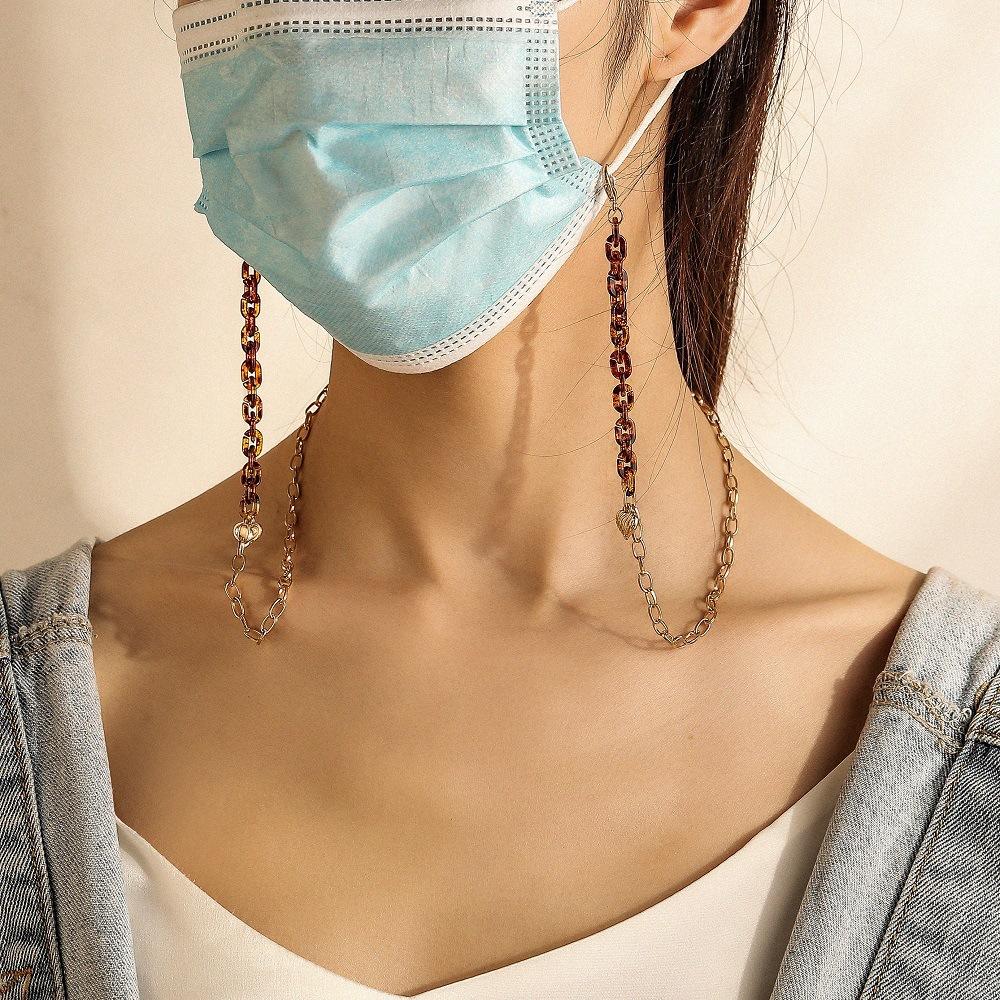 Acrylic Leopard Mask Chain Personality Love Pendant Tortoiseshell Fashion Glasses Chain