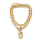 Jewelry Trend Personality Aluminum Chain Multilayer Necklace Fashion Geometric Metal Buckle Clavicle Necklace Women