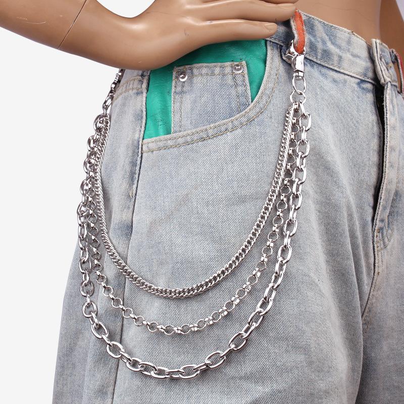 Simple Retro Versatile Hip Hop Pants Chain Frosty Punk Metal Denim Chain Waist Jewelry