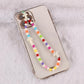 Ethnic diy color soft pottery imitation pearl acrylic geometric beaded mobile phone chain