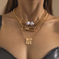 Hip Hop Punk Metal Pin Key Necklace Female Retro Trend Dice Clavicle Chain Necklace