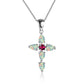 Explosive cross pendant necklace women's summer collarbone chain opal jewelry with diamond head jewelry