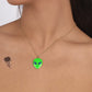 N9349 Personalized Oil Drop Necklace Colorful Water Drop Alien Necklace Creative Retro Creative Pendant