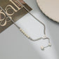 Fashion Light Luxury Love Pearl Tassel Necklace Women's Versatile Temperament Pearl Stitching Diamond Heart Clavicle Chain