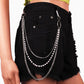 Hip Hop Punk Body with Fashion Pearl Waist Chain Personality Pop Multilayer Metal Jeans Chain