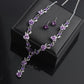Fashion Simple Flower Necklace Earring Set Paint Flower Pendant Bridal Accessories