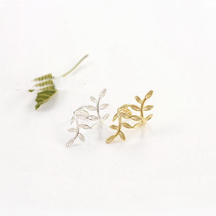 Fashionable all-match trendy men's trendy women's tree leaf ear clips without pierced earrings jewelry