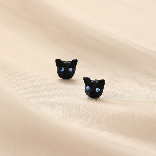 Classic Fashion Cute Ladies Simple Design Animal Black Cat Earrings Jewelry Source