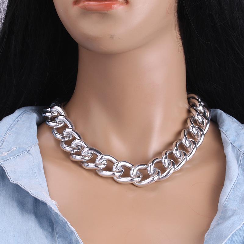 Creative Jewelry Fashion Simple Trend Geometric Clavicle Chain Exaggerated Aluminum Chain Necklace
