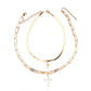 Jewelry Double Pearl Cross Necklace Trend Retro Ins Simple Snake Chain Sweater Chain Female