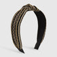 F471 Retro wide-brimmed ethnic embroidery headband temperament knotted simple adult going out pressing hair headband
