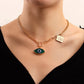Explosive style fashion creative niche necklace OT buckle devil's eye hip-hop collarbone chain choker necklace female