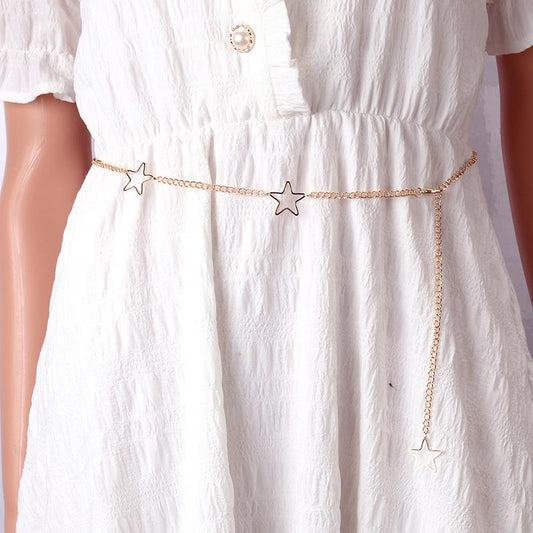 Jewelry Simple Star Tassel Pendant Metal Waist Chain Sexy Beach Vacation Body Chain Female