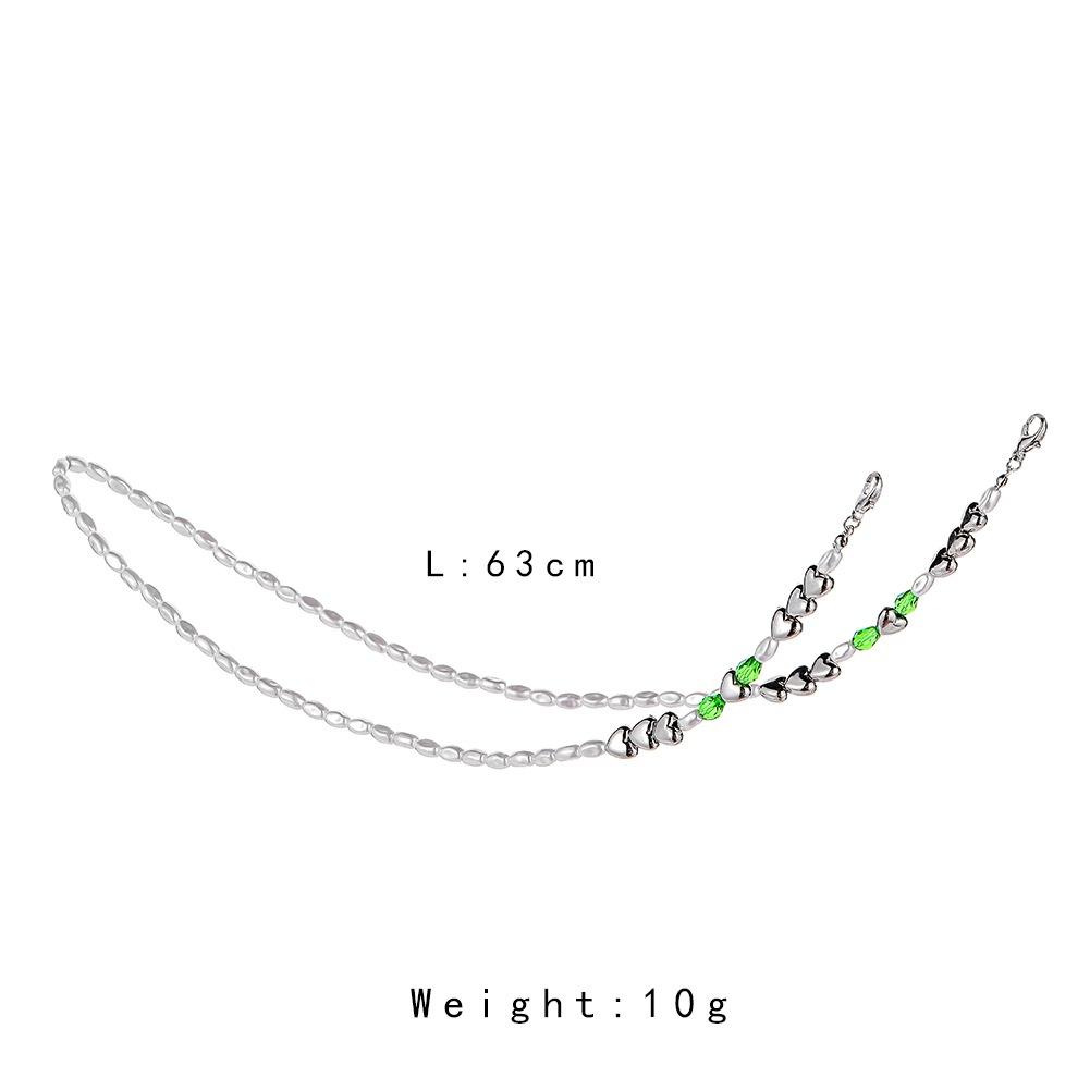 Simple personality ins love pearl necklace oval mask chain glasses chain female niche design sense