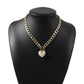 N755 Punk Pearl Love Necklace Female Personality Bold Water Wave Clavicle Chain