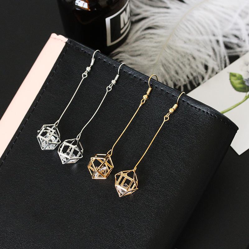 Popular alloy spherical hollow three-dimensional zircon earrings earrings simple style