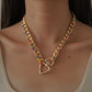 Retro Rainbow Drip Oil Chain Love Lock Short Necklace Personality Creative Temperament Clavicle Chain Female