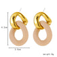 Retro double circle simple fashion earrings 18k frosted rubber paint exaggerated chain ladies earrings