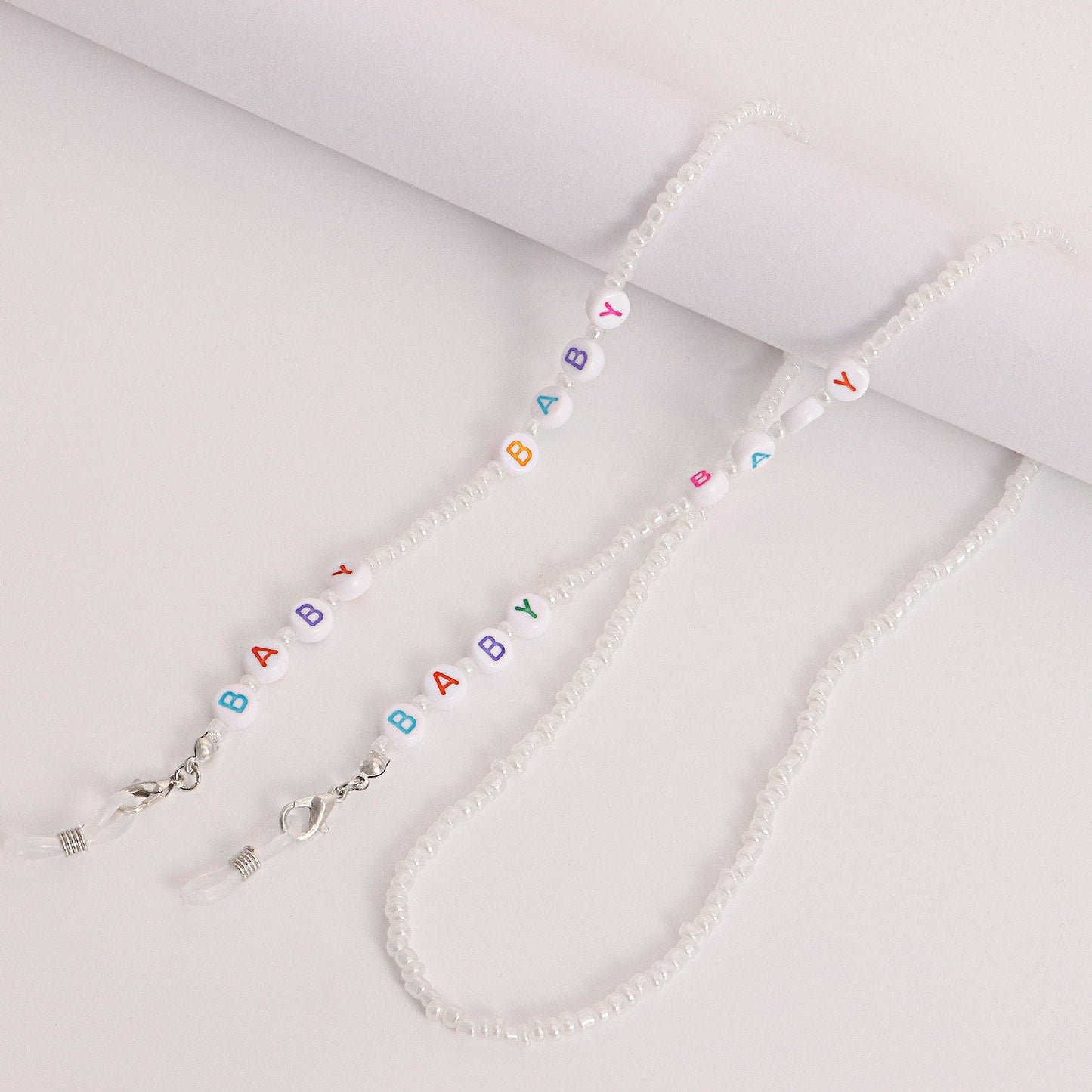 Jewelry bohemian letter LOVE colorful rice bead glasses chain accessories non-slip mask hanging chain