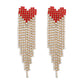 E1392 Exaggerated Long Earrings Rhinestone Claw Chain Tassel Earrings Love Diamond Light Luxury Dinner Earrings