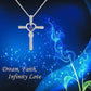 Fashion Cross Religious Belief Inlaid Zircon Pendant Necklace Heart Shape Necklace Jewelry