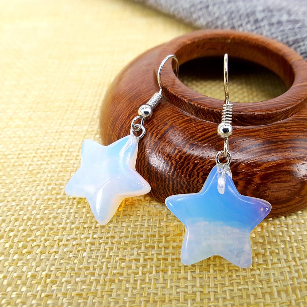 Pentagram Creative Earrings Fashion Earrings Earrings Opal Alloy Earhook Earrings