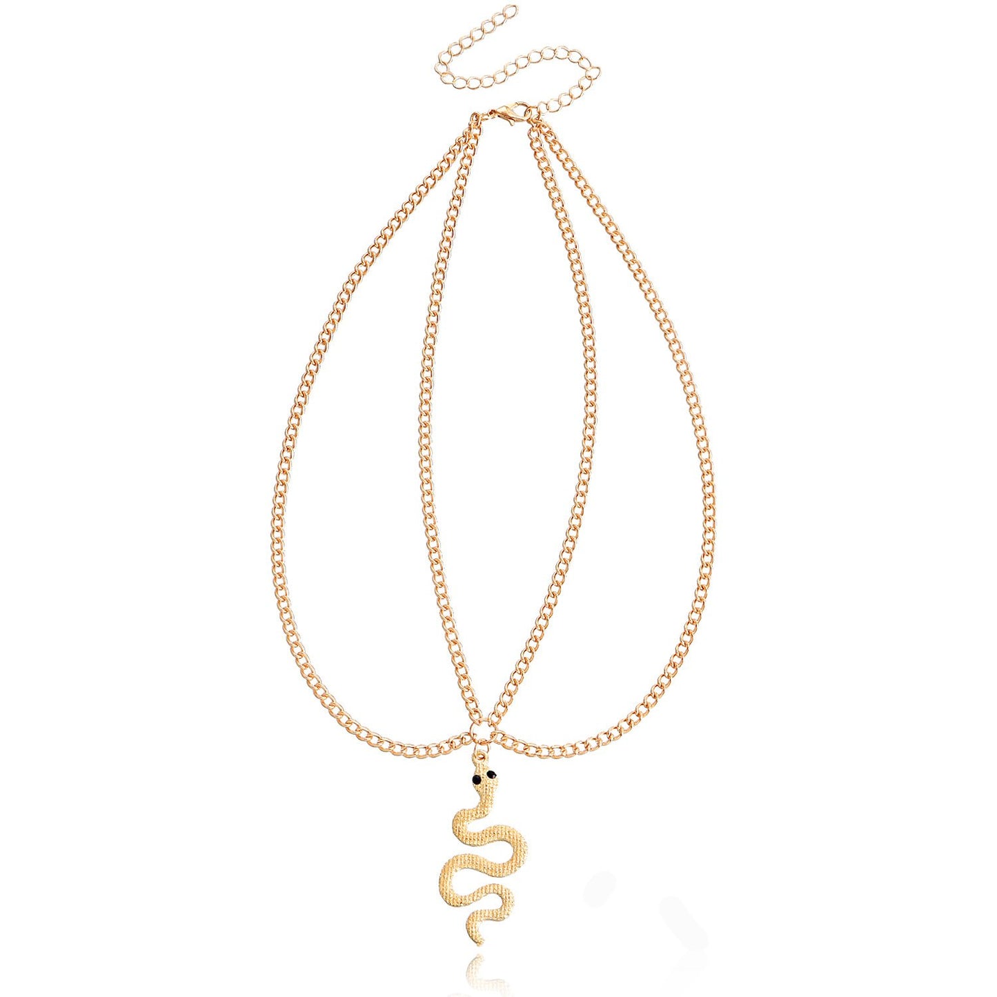Jewelry Simple Retro Flat Snake Chain Tassel Necklace Female Ins Pastoral Snake Pendant Necklace