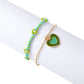 A114 Ornaments Simple Rice Beads Heart Drip Oil Anklet Personality Beach Double Layer Fashion Foot Jewelry