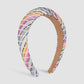 F4222 Fashion Color Contrasting Ethnic Headband Raffia Braided Sponge Headband Wide Brimming Simple Personality Hair Accessories for Women