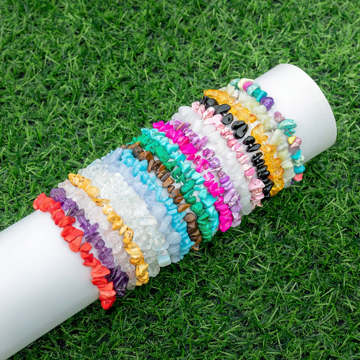 Jewelry Bohemian gravel elastic bracelet female simple irregular geometric color jewelry