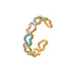 Small and exquisite women's stainless steel creative opening adjustable hollow heart ring