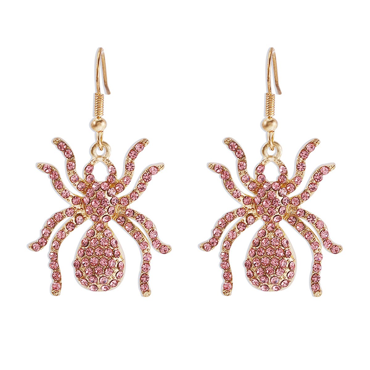 E9871 Jewelry Halloween Exaggerated Funny Spider Earring Female Creative Full Diamond Temperament Earring Female