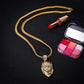 Diamond crown lion head hip hop necklace men's unisex gold-plated hiphop pendant X791