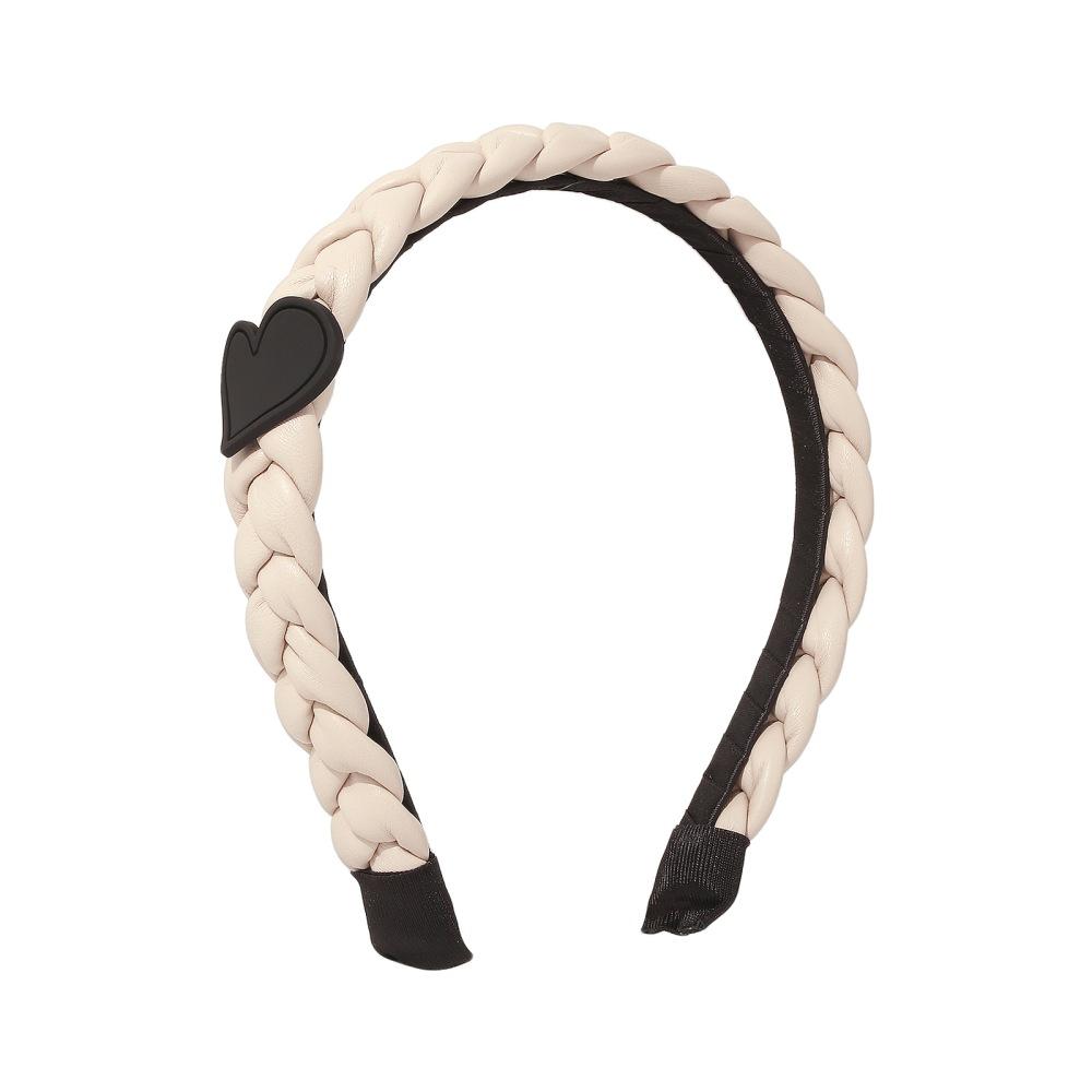 F354 braided headband PU texture twist braid creative hair accessories resin love small fresh headband