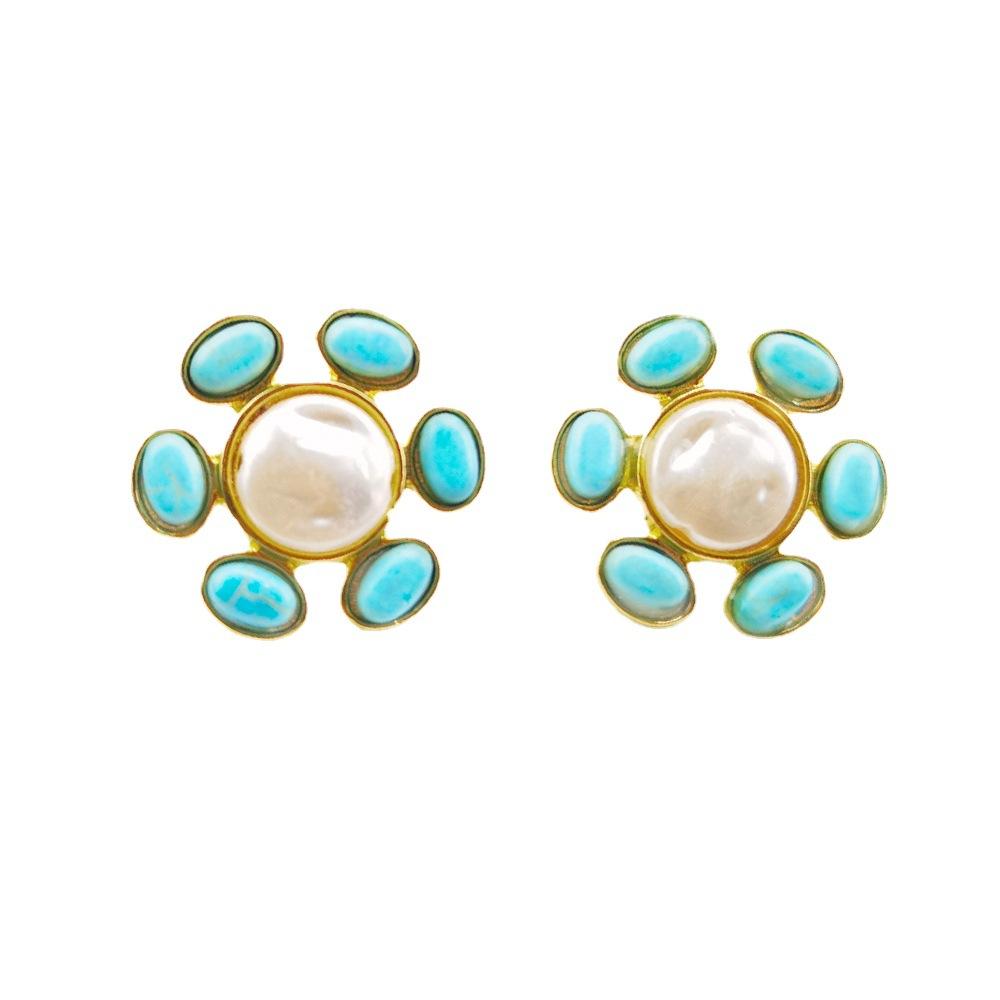 Jewelry fashion pearl turquoise earrings female minority design sense simple earrings jewelry