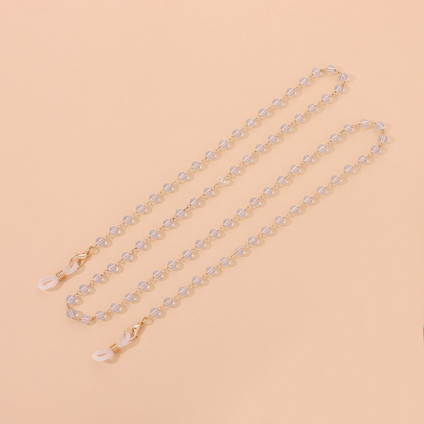 Ornament Protein Bead Glasses Chain Versatile Black and White Bead Glasses Accessories Women