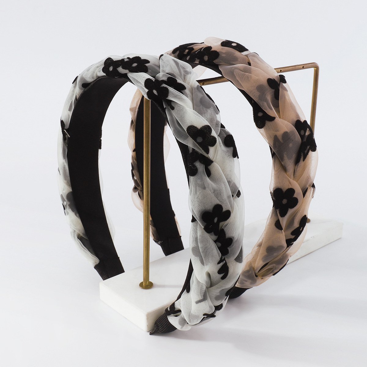 F4254 Retro Fashion Headband Sand Braided Geometric Creative Flowers Going Out High Skull Headband Female