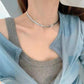 ins simple all-match jewelry titanium steel furnace vacuum plating 18k stacked blade chain necklace female