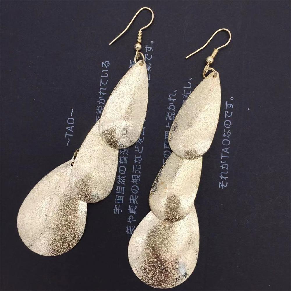 Frosted Metal Flake Drop Earrings Fashion Earrings Clothing Accessories Jewelry