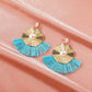Exaggerated Metal Tassel Earrings Bohemian Fan-shaped Irregular Earrings Retro Geometric Pearl Earrings