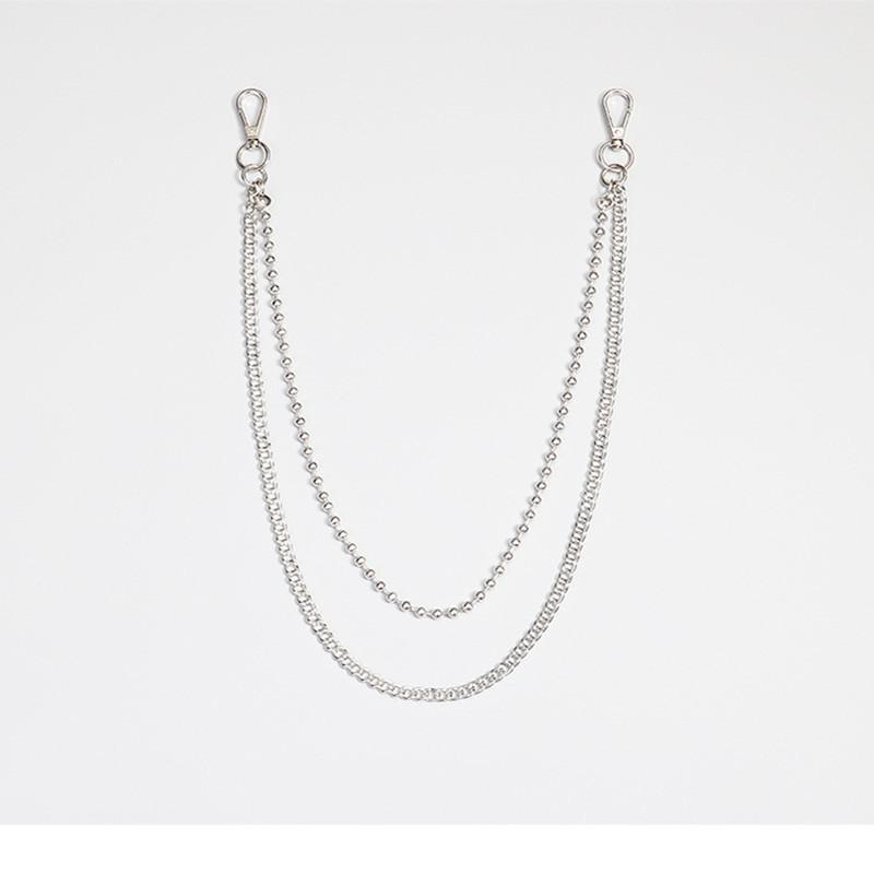 Pants chain ins net red metal iron chain pants hanging chain ornaments double-layer ball beads hip-hop pants chain men and women trend