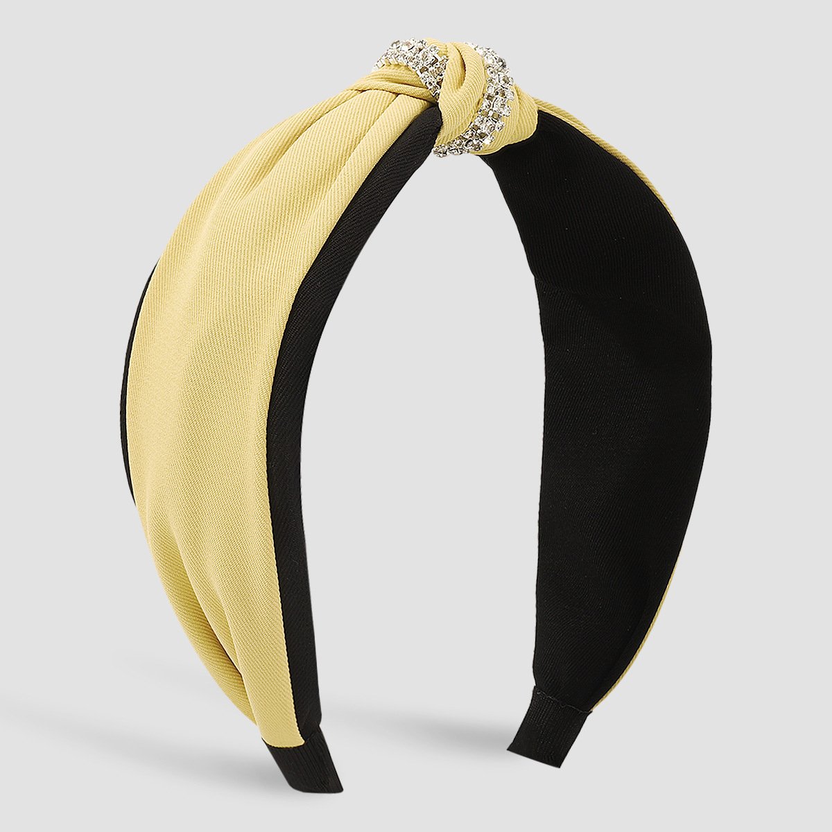 F542 fabric knotted rhinestone light luxury headband hit color personality claw chain net infrared pressure hair headband female