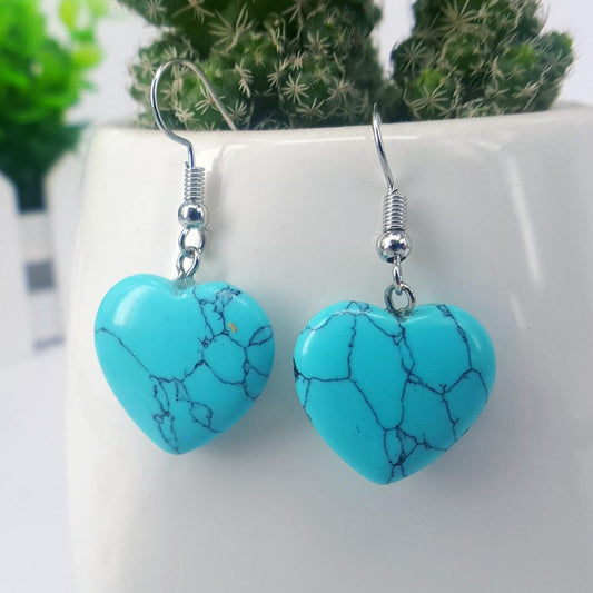 Natural Stone Small Love Earrings Sweet Simple Fashion Girls Earrings Floor Stall Jewelry Explosion
